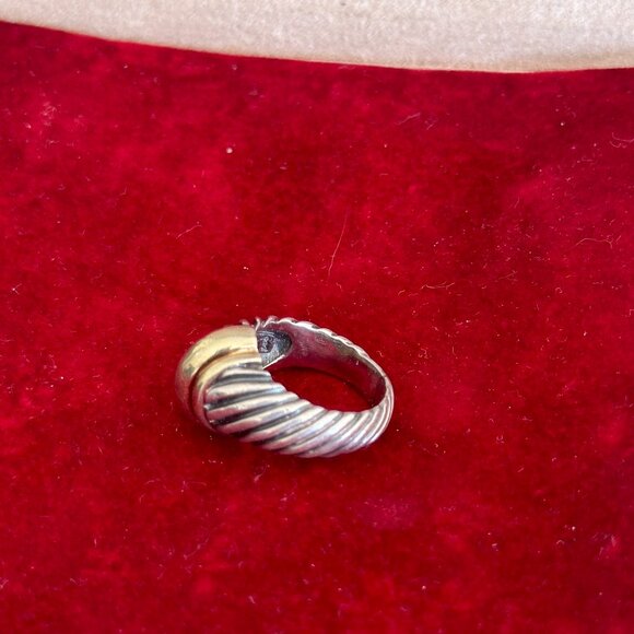 David Yurman 18K Gold & Sterling Silver Dome Ring Cable Size 7 – Rare Find - Picture 3 of 8